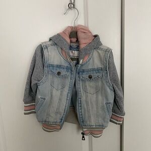 Girls Jean jacket with sweatshirt arms